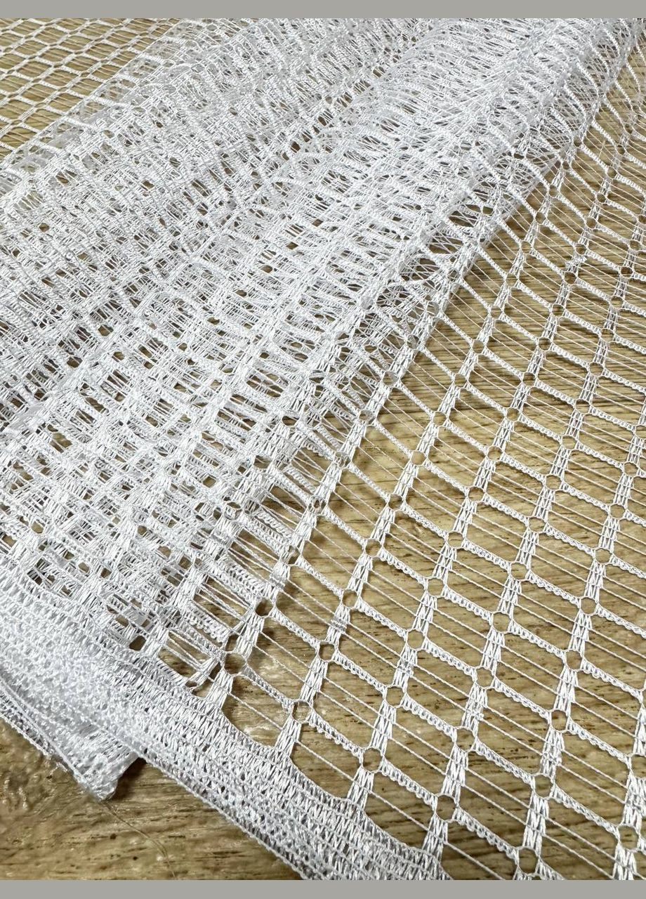 Готовый короткий тюль сетка на тесьме 250х120 см белый. No Brand (316034487)