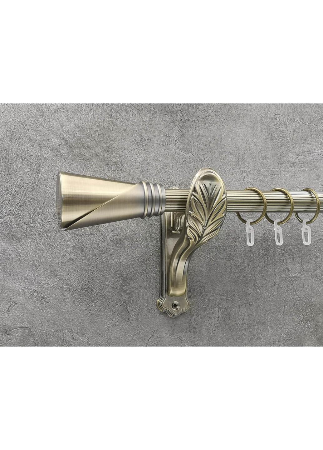 Карниз Дункан рифленая штанга одинарный ретро 25 мм 400 см Антик Quadrum (352782754)