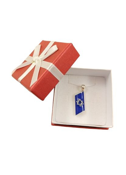 Серебряная подвеска в форме Свитка Торы со Звездой Давида, с синей эмалью 23Д-02 No Brand Підвіска (328082588)