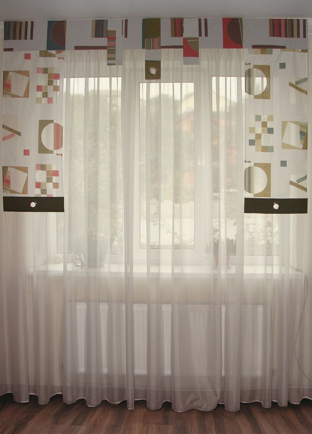 Жорсткий ламбрекен Абстракція 2м бежевий (84_2ж) Firanka Line (340112017)