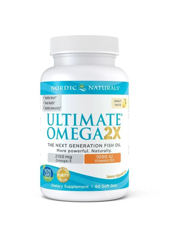 Жирні кислоти Ultimate Omega 2X with Vitamin D3, 60 капсул Nordic Naturals (341738104)