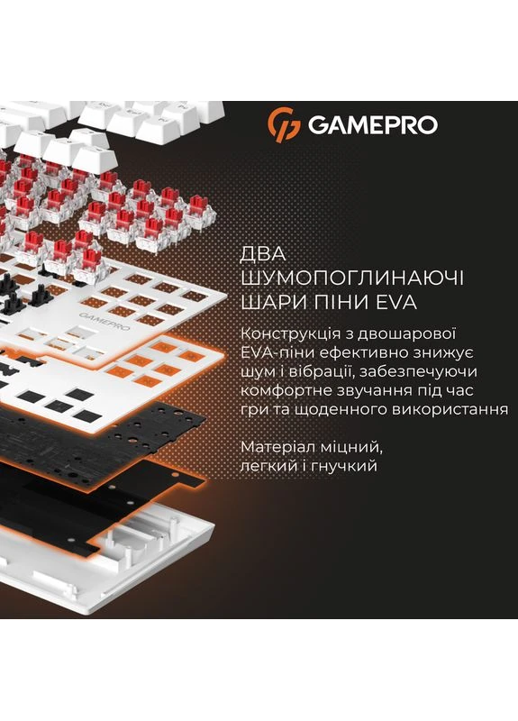 Проводная механическая клавиатура Genesis Joker (MK124W) 87% Red switches GAMEPRO (377734058)