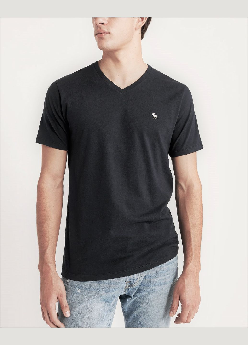 Черная черная футболка - мужская футболка af8566m Abercrombie & Fitch