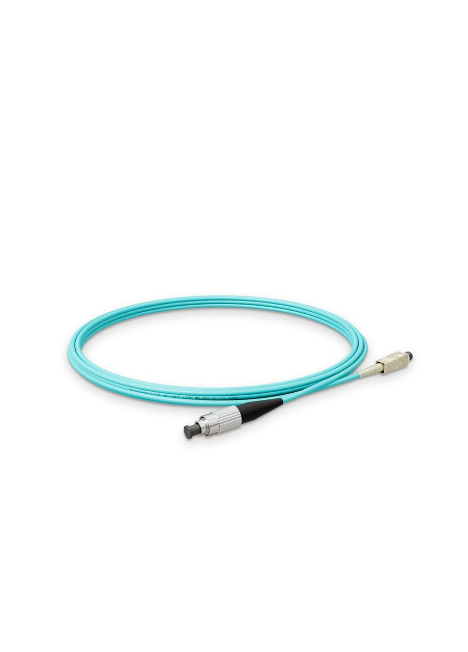 Патч-корд оптический SC/UPC-FC/UPC Бирюзовый LSZH, Multimode OM3 (MM), Simplex, 2мм - 3 м NanoConnect (299337783)