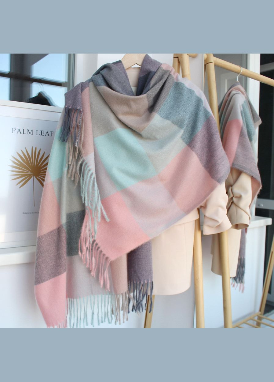 Кашеміровий шарф у клітку "Лана" 138019 Cashmere (322502075)