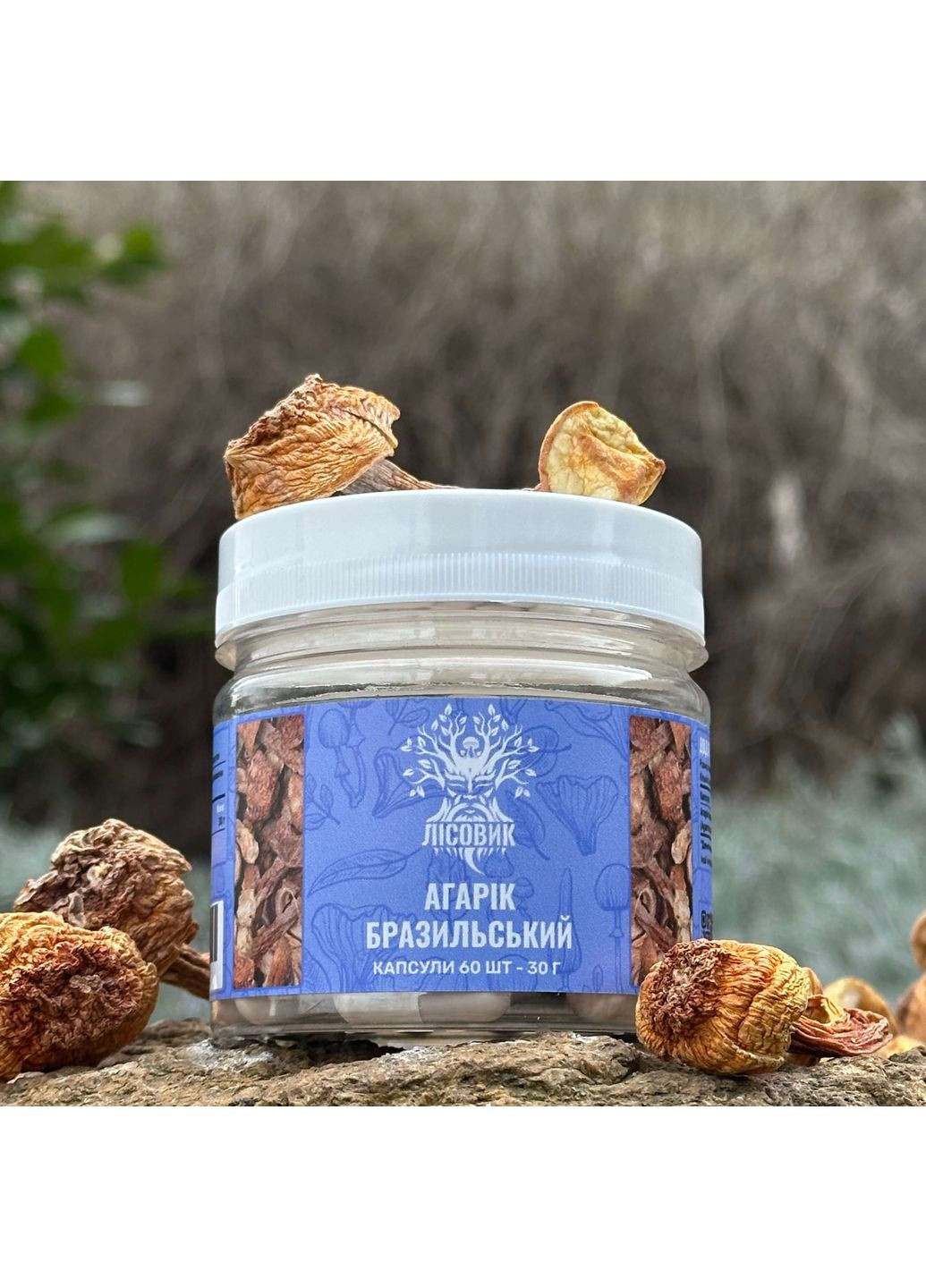 Гриб Агарик бразильский, капсулы 60 шт по 0.5 г Лісовик (334293051)