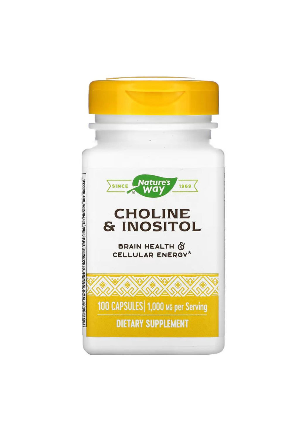 Choline & Inositol - 100 caps добавка для здоров'я мозку та енергії на клітинному рівні Nature's Way (284171989)