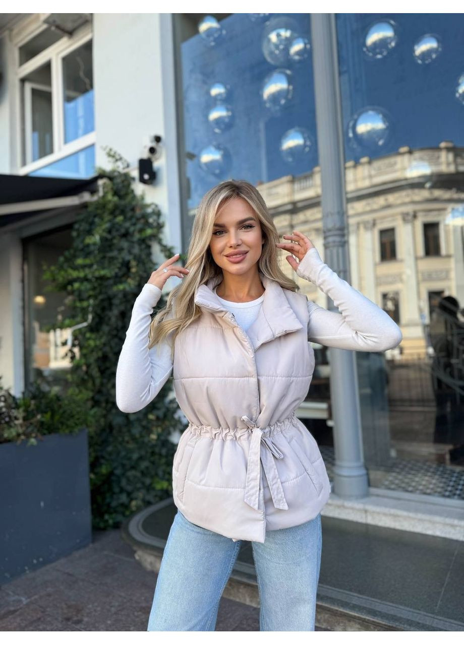 Осенняя жилетка женская на кнопках с кулиской (Замеры в описании) Vione (368708862)