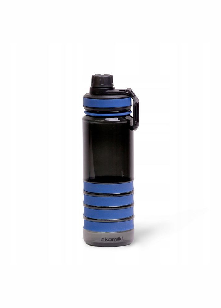 Спортивная бутылка для воды 750 мл из пластика (тритан) черно-синяя 2302 Kamille (282720701)