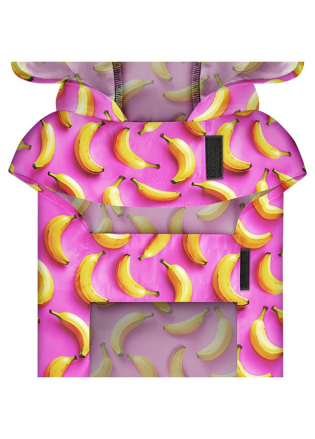 Дождевик-накидка с капюшоном для собак WAUDOG Clothes, рисунок "Бананы на розовом", А 23-26 см, B 30-36 см, С 15-20 см Collar (363058007)