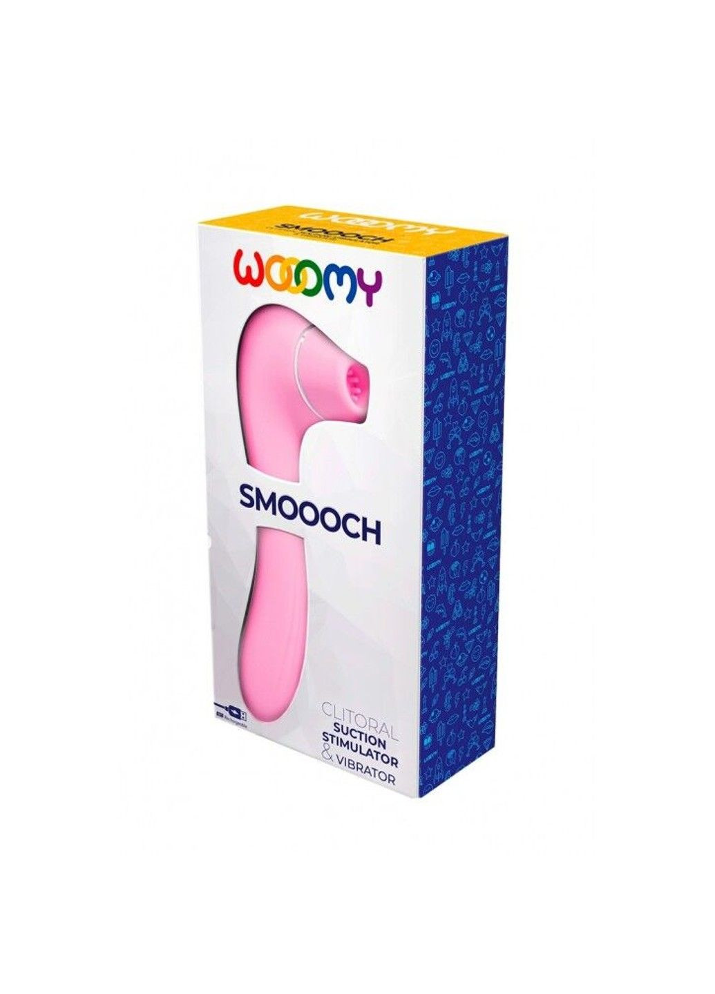 Вакуумный стимулятор с вибрацией Smoooch Pink Clitoral Suction & Vibration, 10х2 режимов Wooomy (292786452)