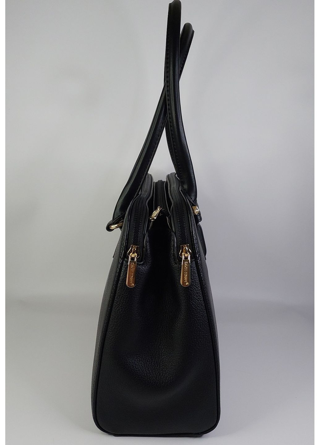 Жіноча сумка каркасна на три відділення з двома ручками велика чорна David Jones (368774418)