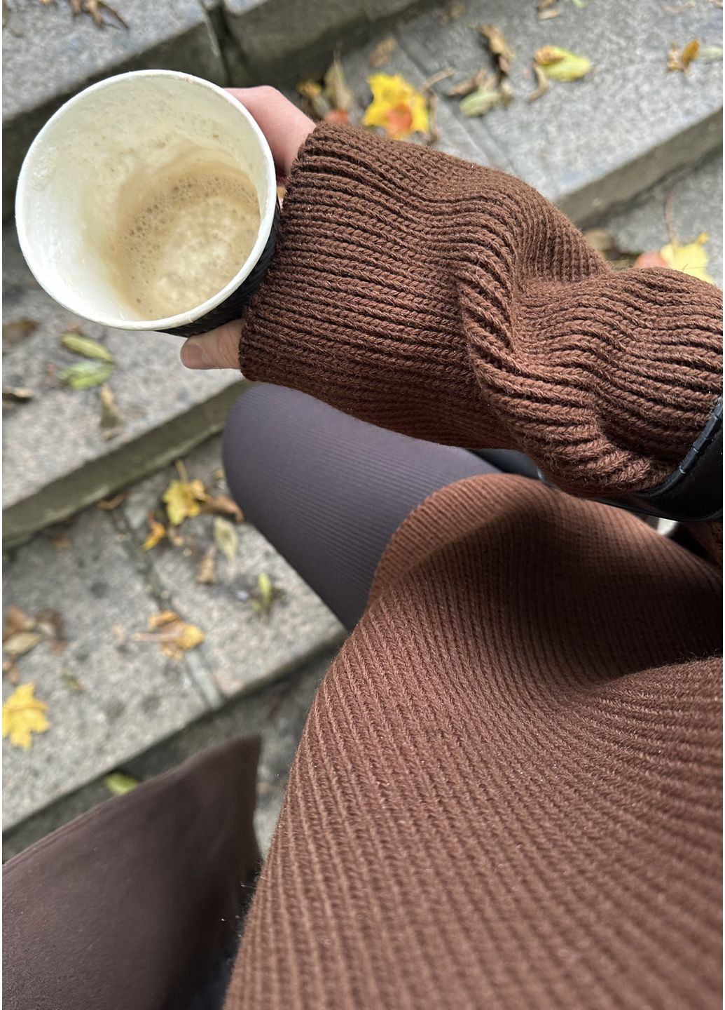 Коричневий демісезонний светр оверсайз No Brand Оверсайз