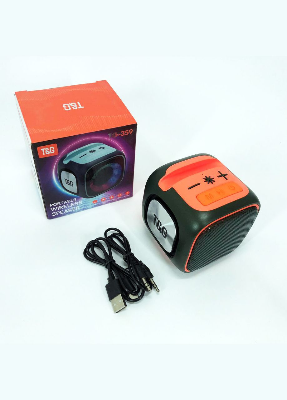 Портативная колонка Bluetooth TG359 7W с подсветкой RGB, аккумуляторная колонка для музыки. Цвет: зеленый No Brand (359474556)