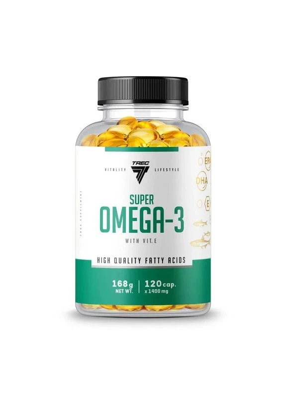Омега-3 з вітаміном E Super Omega-3 with Vit. E, 120 капсул Trec Nutrition (361114606)