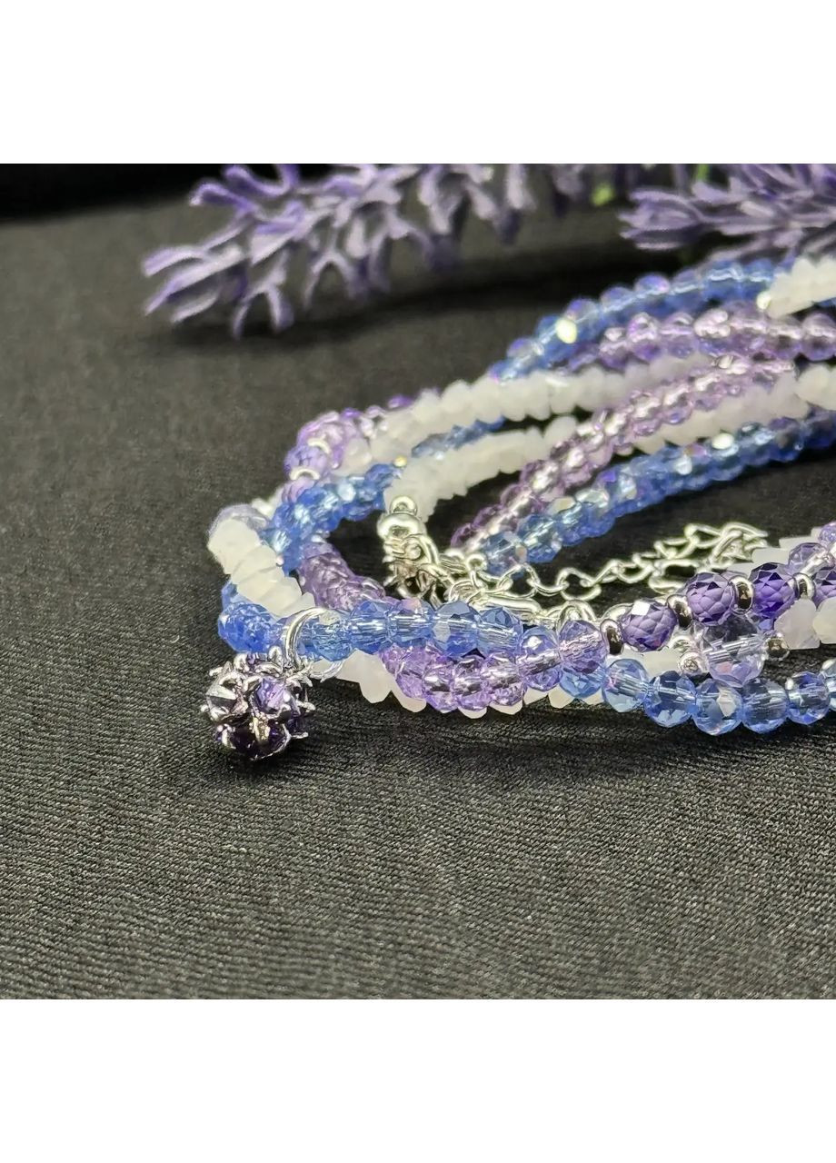 Чокер трехрядный Чешский Хрусталь, Циркон +подвеска Ягодка, гип-ный сплав цвет серебро d-4-6мм+- L-37-42см No Brand циркон латунь, натуральный камень, стекло серебро (362695443)