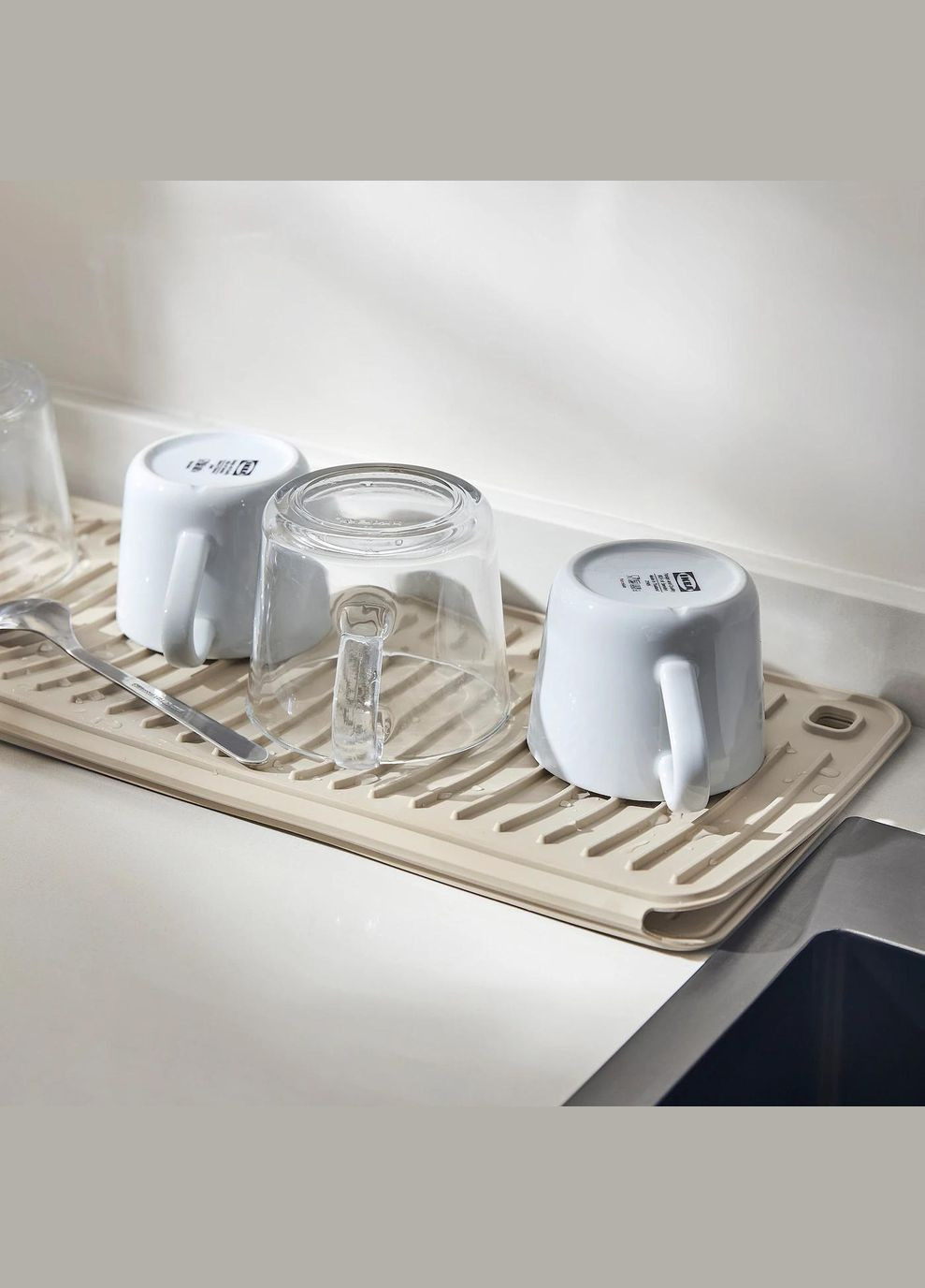 Килимок для сушіння посуду ІКЕА 51х42 см бежевий IKEA (353307175)