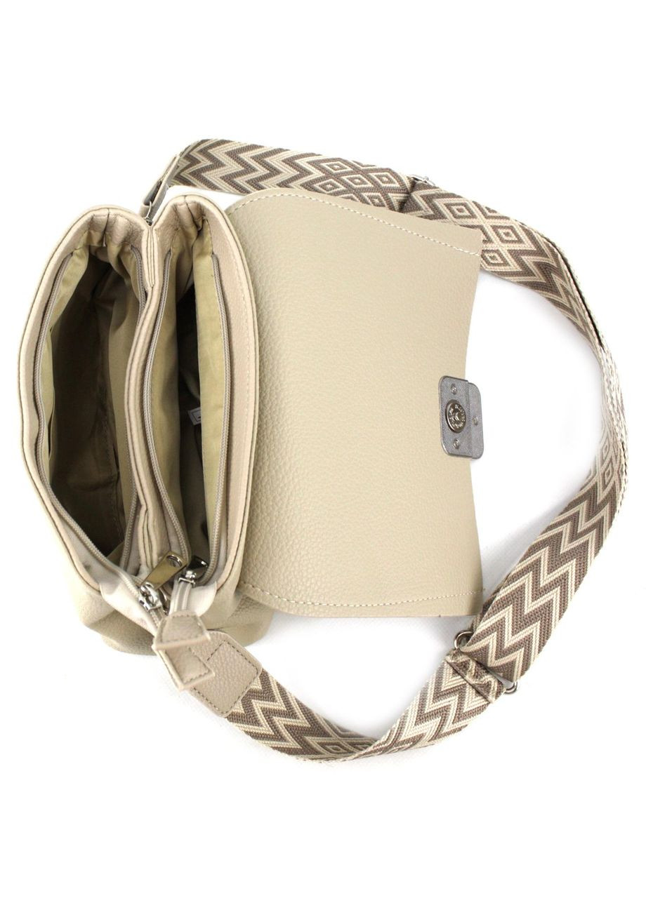 Небольшая женская сумка кросс-боди из экокожи 57056153-53 бежевая Voila (348518219)