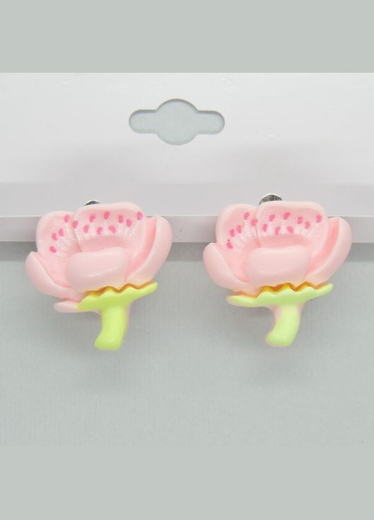Сережки кліпси для вух без пробивання вуха "Квітка Чаклунства" ніжно рожевий Liresmina Jewelry (289844136)
