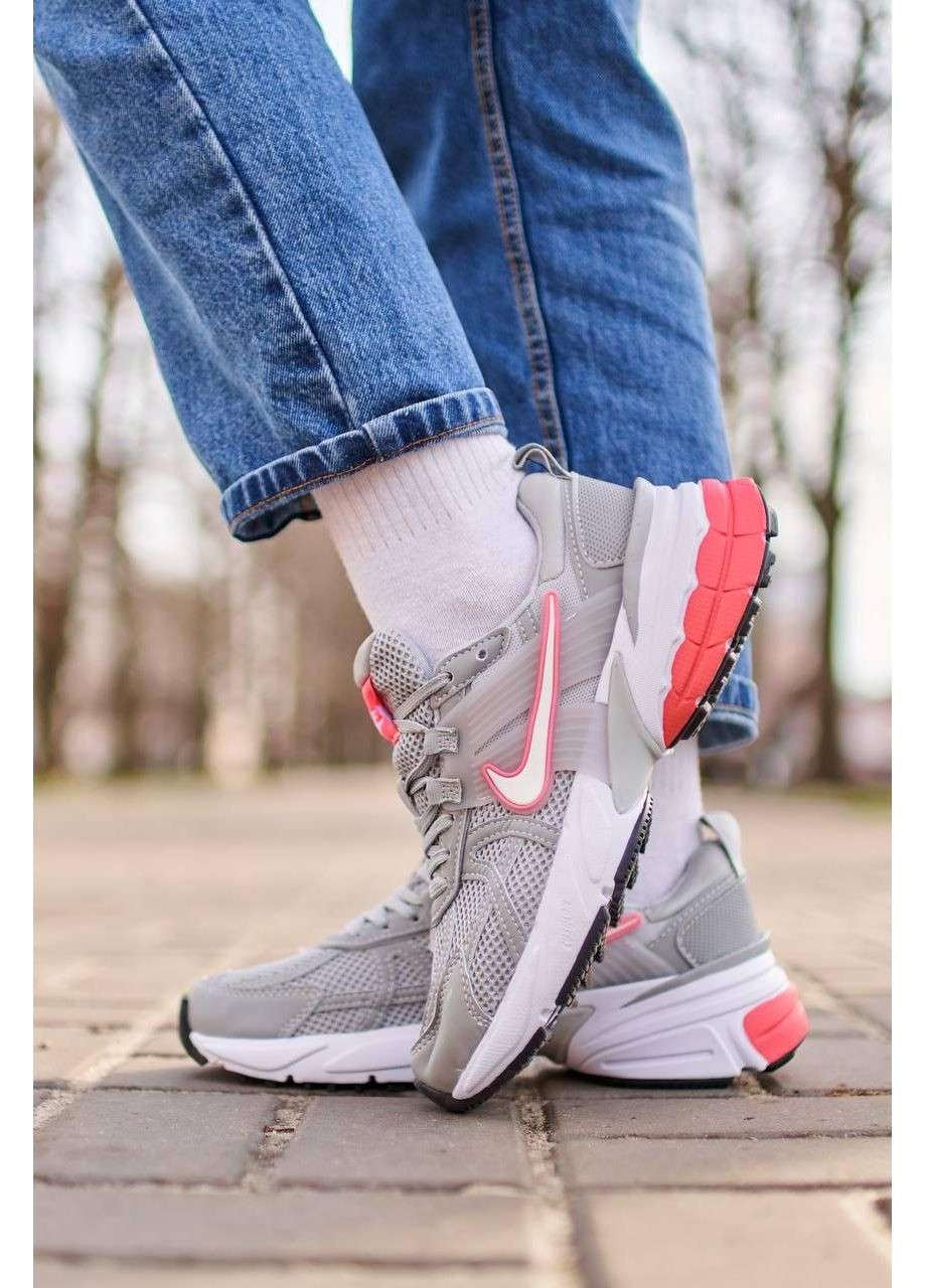 КРОССОВКИ ЖЕНСКИЕ NIKE RUNTEKK GREY PINK НАЙК В2К РАНТЕКК No Brand розовые демисезоны (367177821)