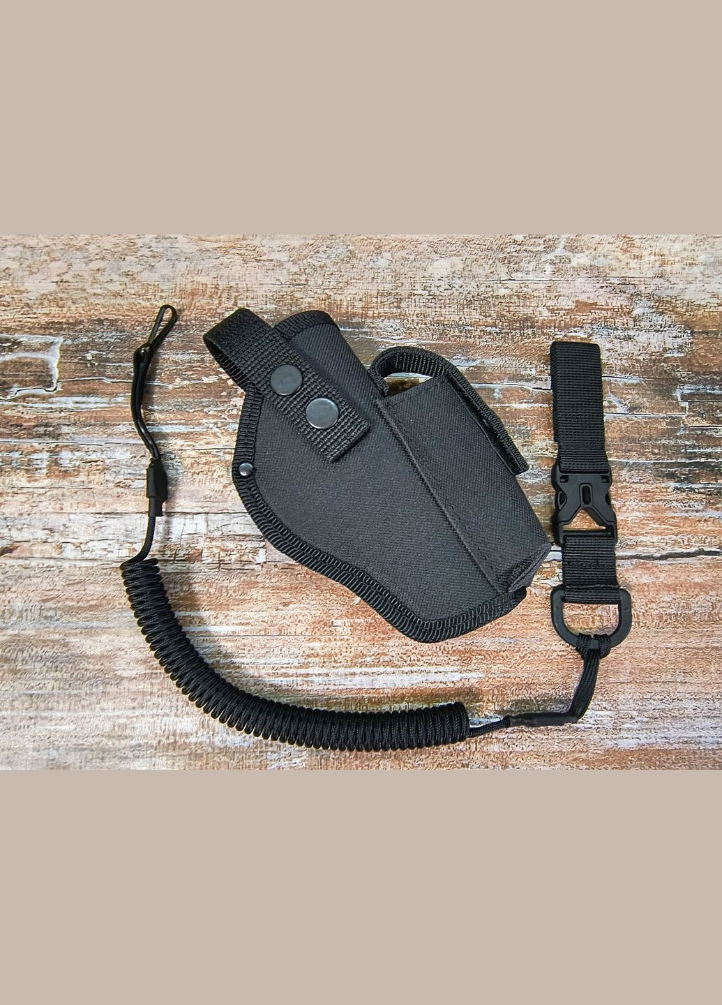 Комплект Кобура ТТ поясная с чехлом под магазин + шнур тренчик черная SV No Brand (342375009)