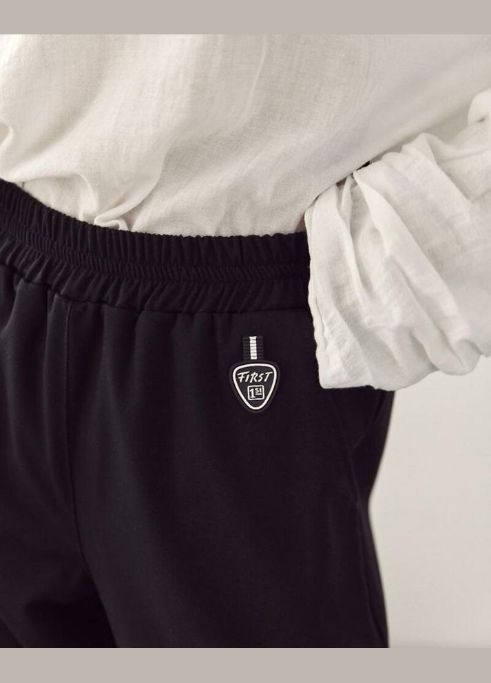 Женские брюки чёрные в стиле спорт MKJL1134-1 Modna KAZKA (336934038)