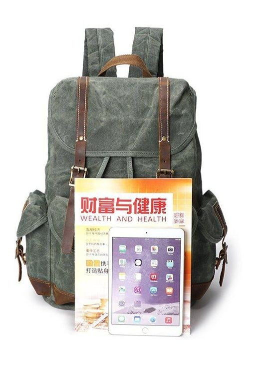 Рюкзак дорожный текстильный 20056 Зеленый Vintage (329151922)