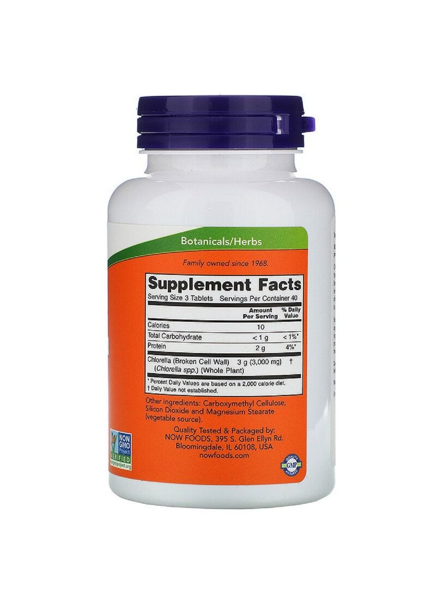 Хлорелла 1000мг, 120 таблеток Now Foods (326054988)