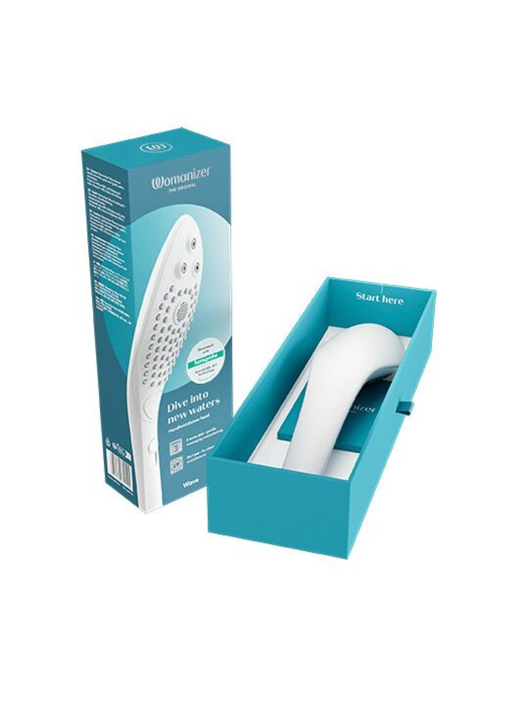 Насадка стимулятор для душу 2 в 1 Wave White масажер для інтимних зон для жінок Womanizer (298348979)