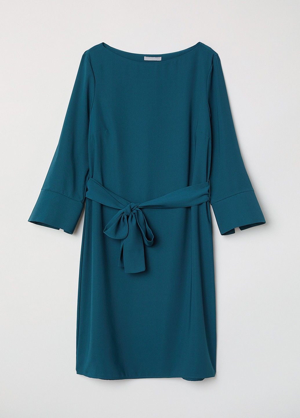 Темно-бірюзова ділова сукня H&M однотонна