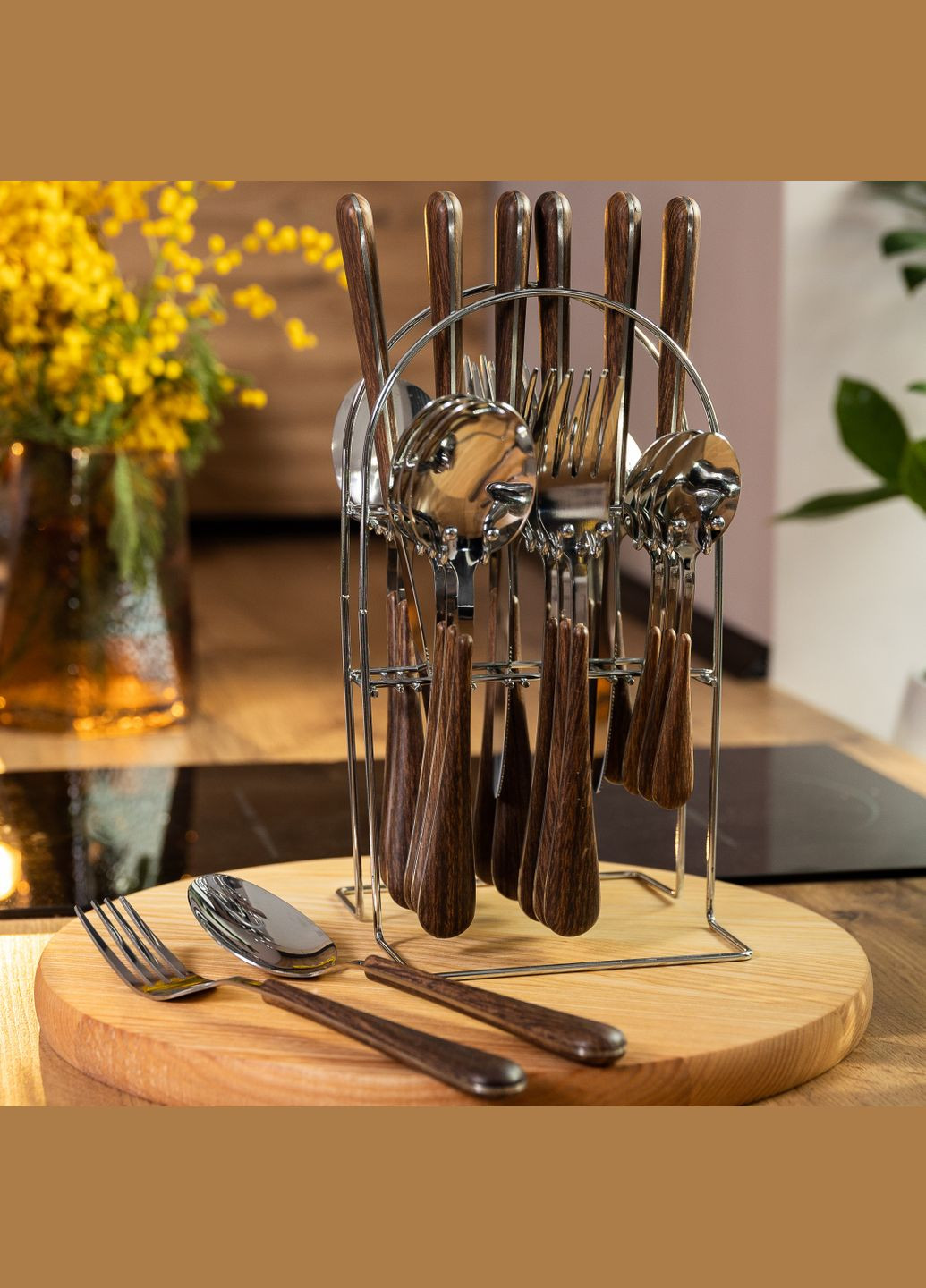 Набір столових приборів 24 предмети на 6 персон, срібло Yiwu (324234898)