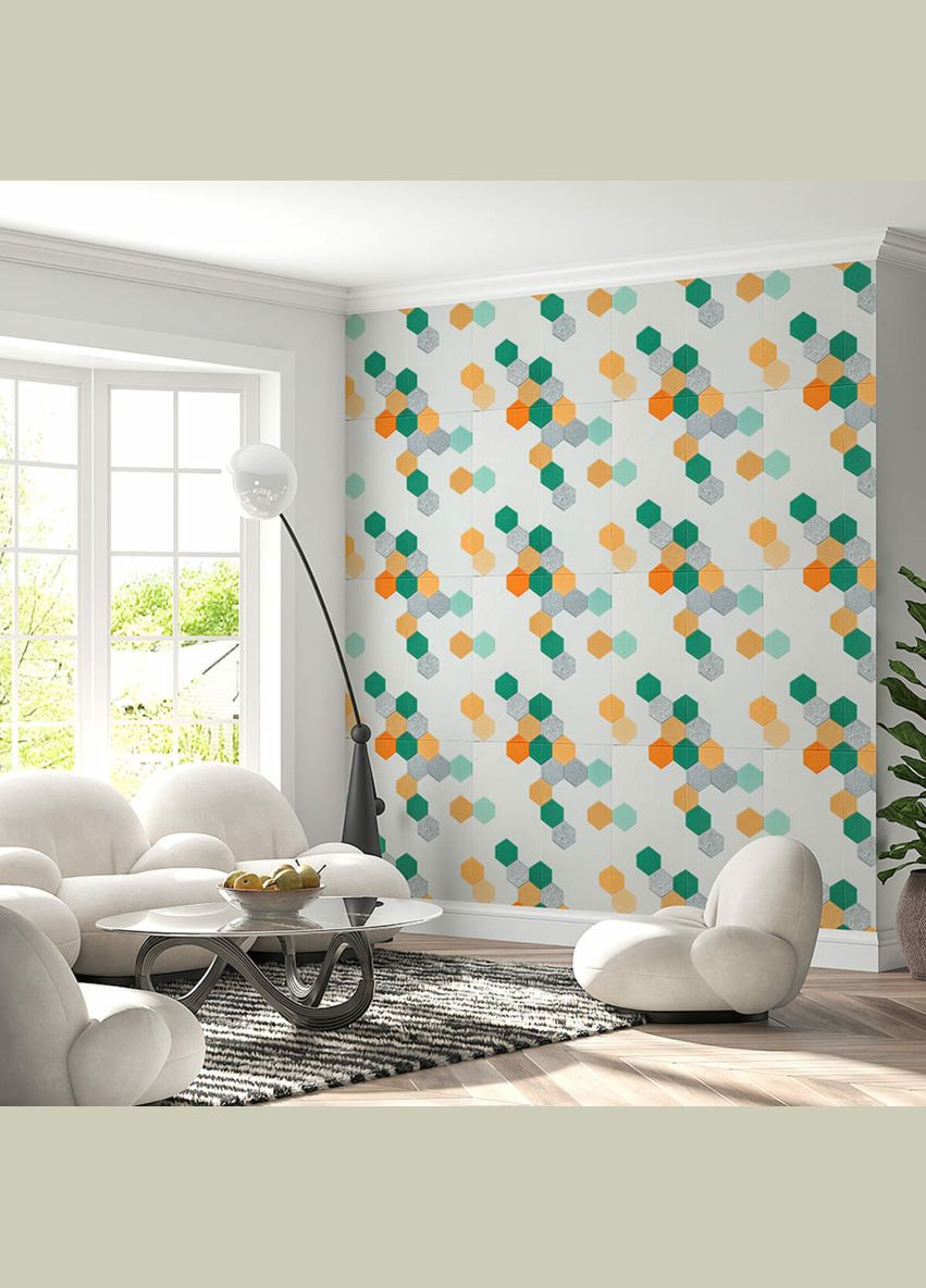 Панель стінова 3D 700х700х4мм мозаїка зеленожовта (D) SW-00002015 Sticker Wall (295066523)
