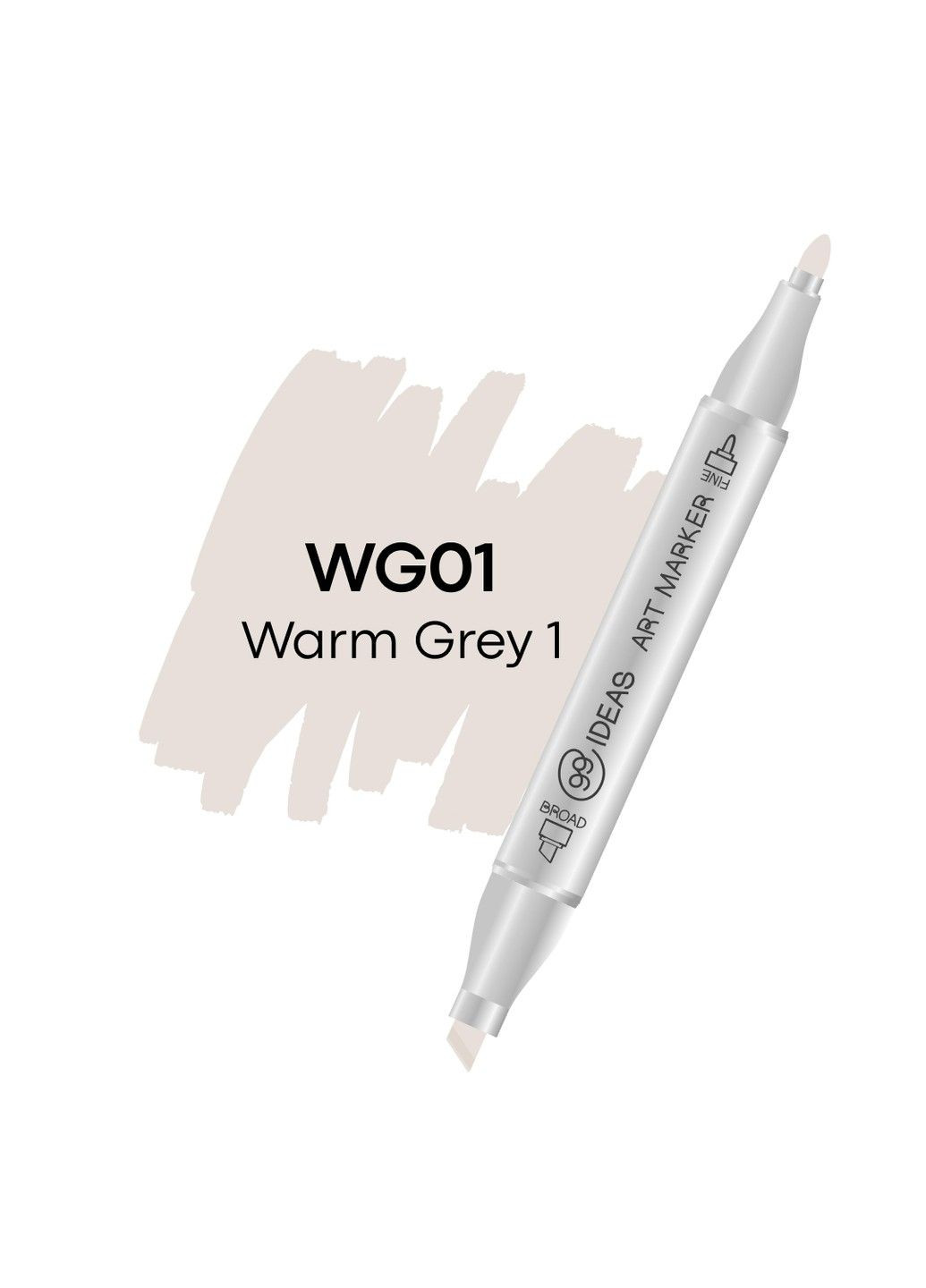 Маркер двосторонній Теплий сірий 1, WG01, 99IDEAS (329144014)