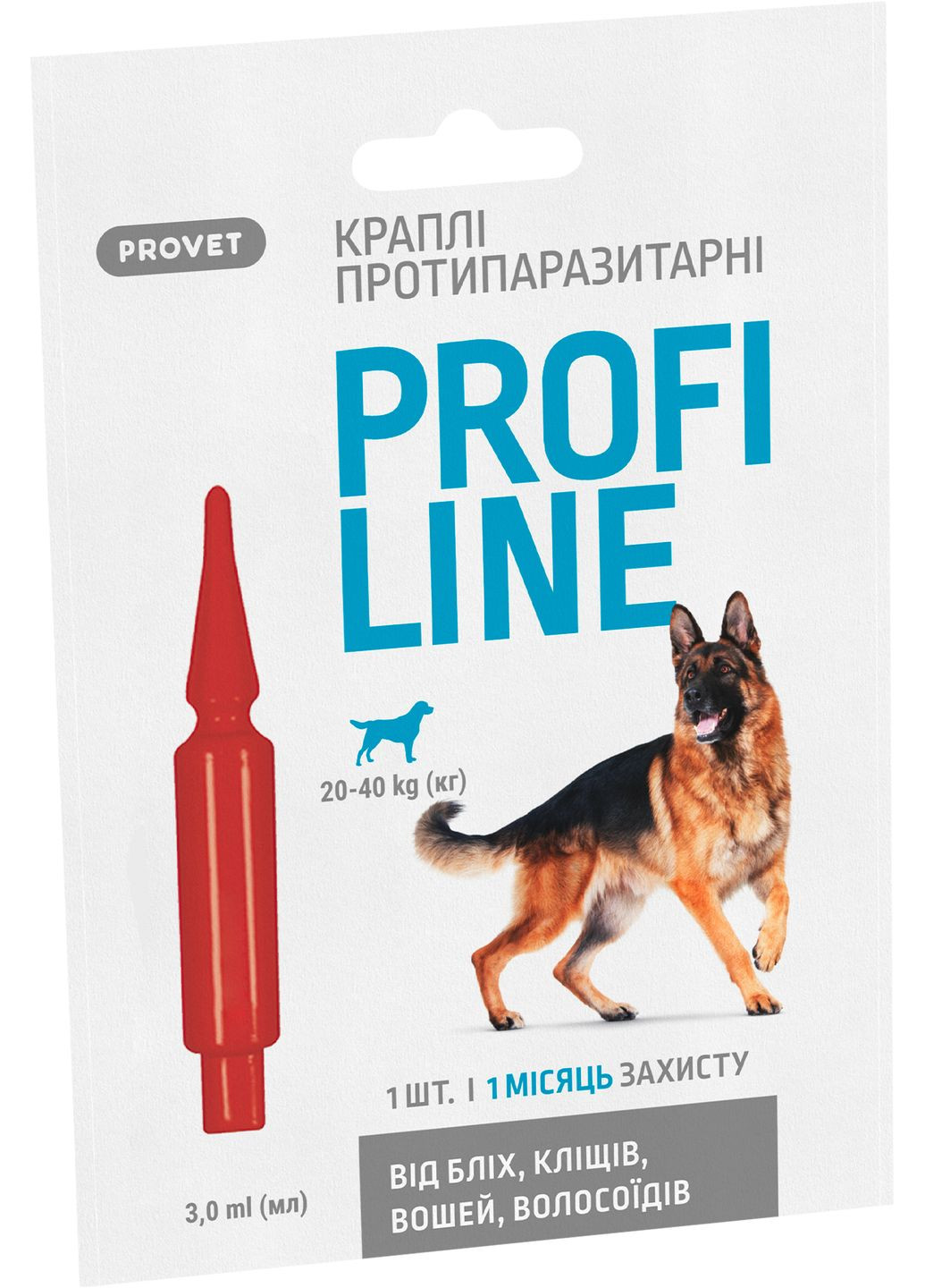 Капли Profiline инсектоакарицид для собак 2040 кг 1 пипетка 3.0 мл (4823082431069) ProVET (279567154)