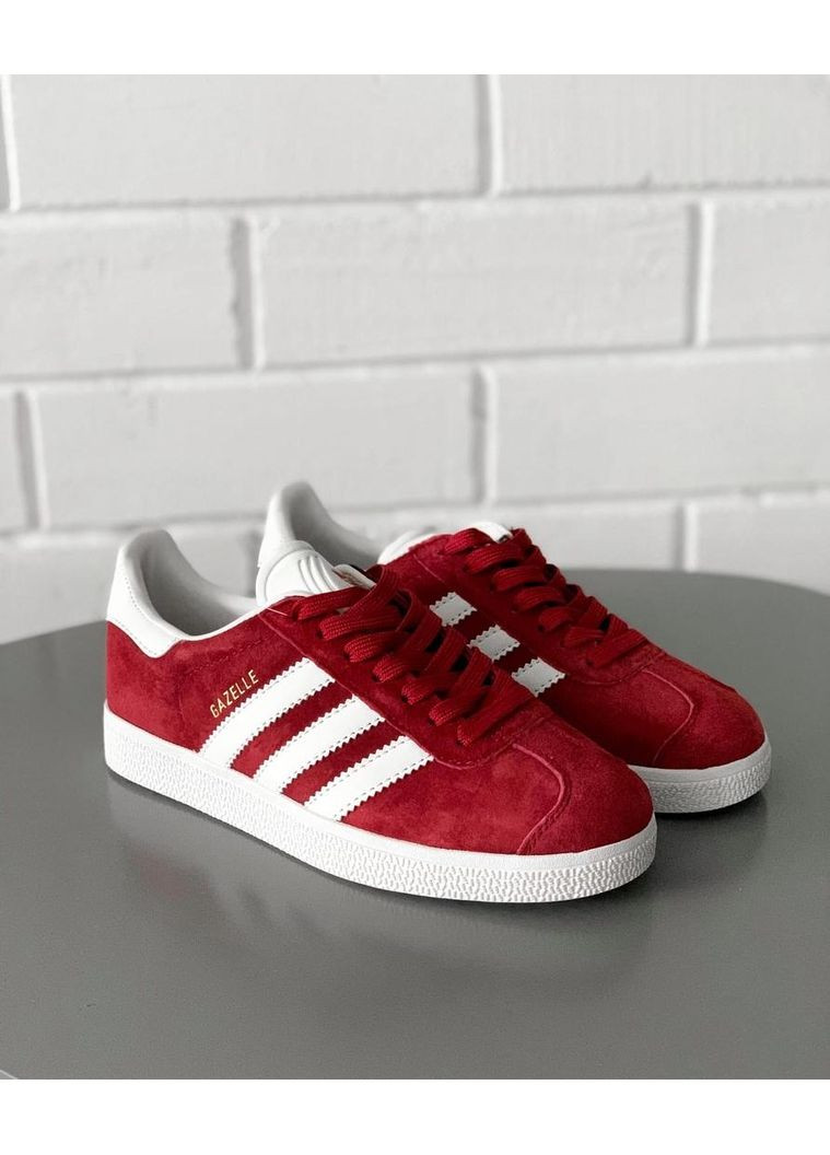 КРОСІВКИ ЖІНОЧІ ADIDAS GAZELLE BORDO RED АДІДАС ГАЗЕЛЬ No Brand білі демісезони (367166902)