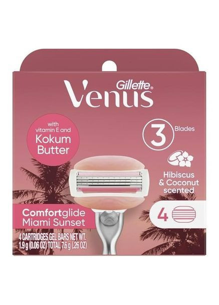 Змінні картриджі для гоління (леза касети) жіночі Breeze Miami Sunset 4шт Venus Comfortglide (365824357)