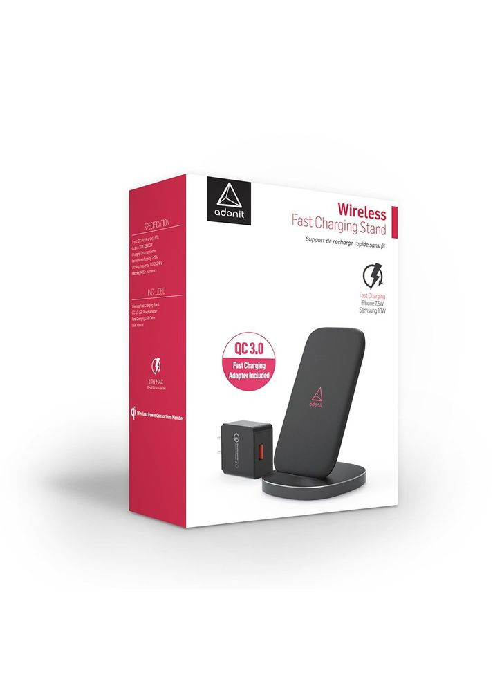 Бездротовий зарядний пристрій Wireless Fast Charging Stand Black (3130-17-07-C) Adonit (352506622)
