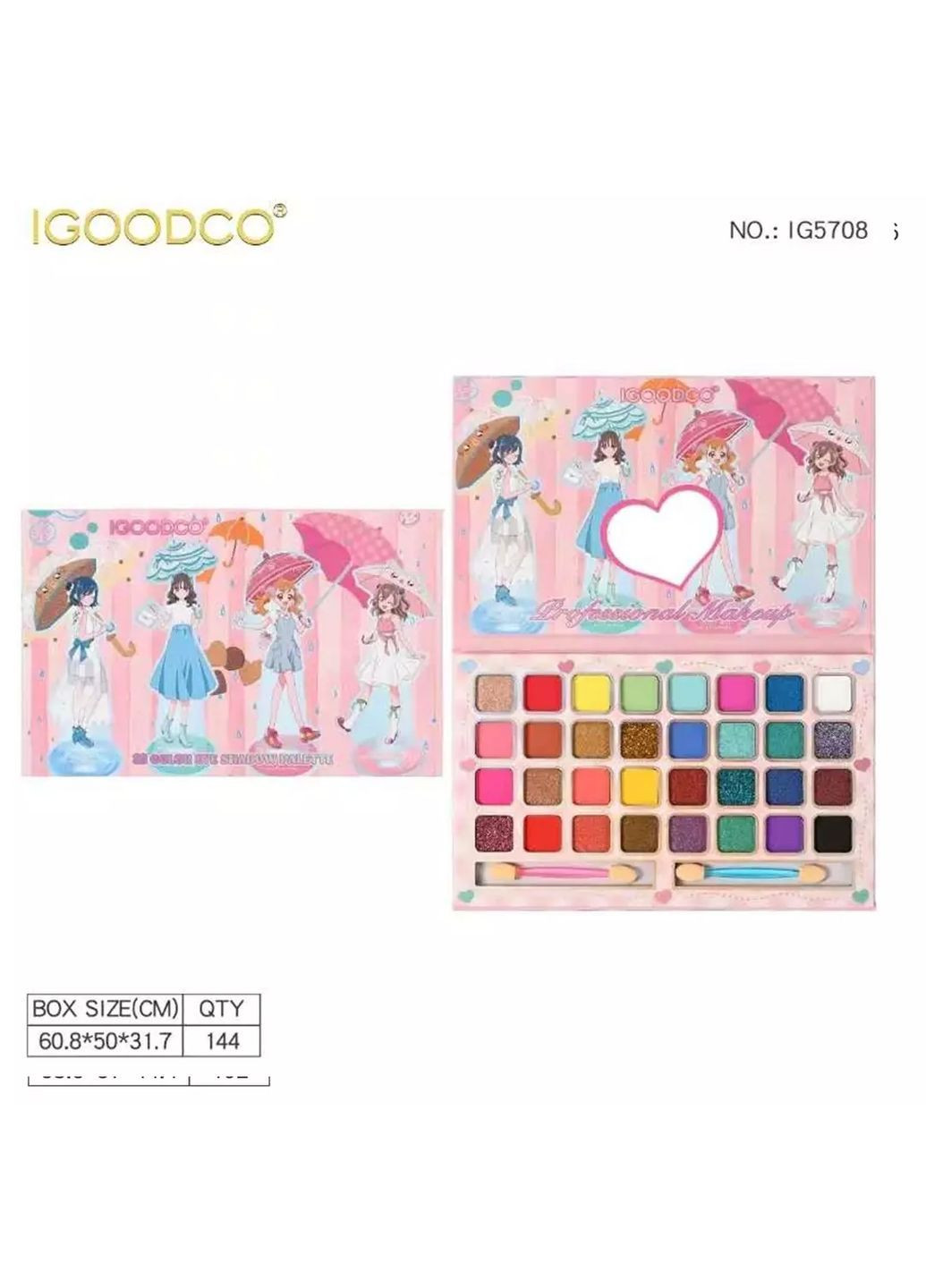 Палетка дитячих тіней для повік на 8 відтінків, розмір 8×16×2 см в асортименті - No Brand IG5708 (371928793)