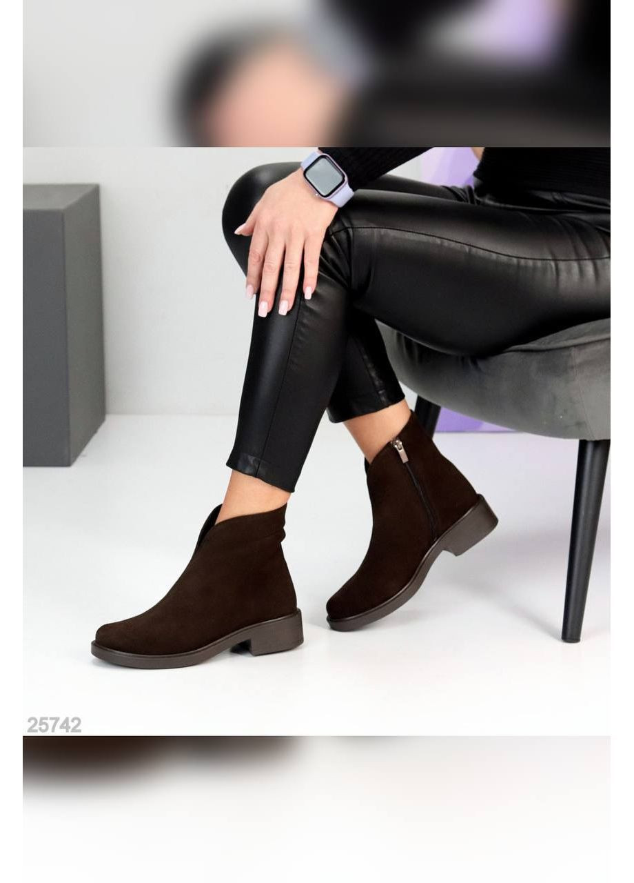 Зимние зимние женские ботинки No Brand из натуральной замши