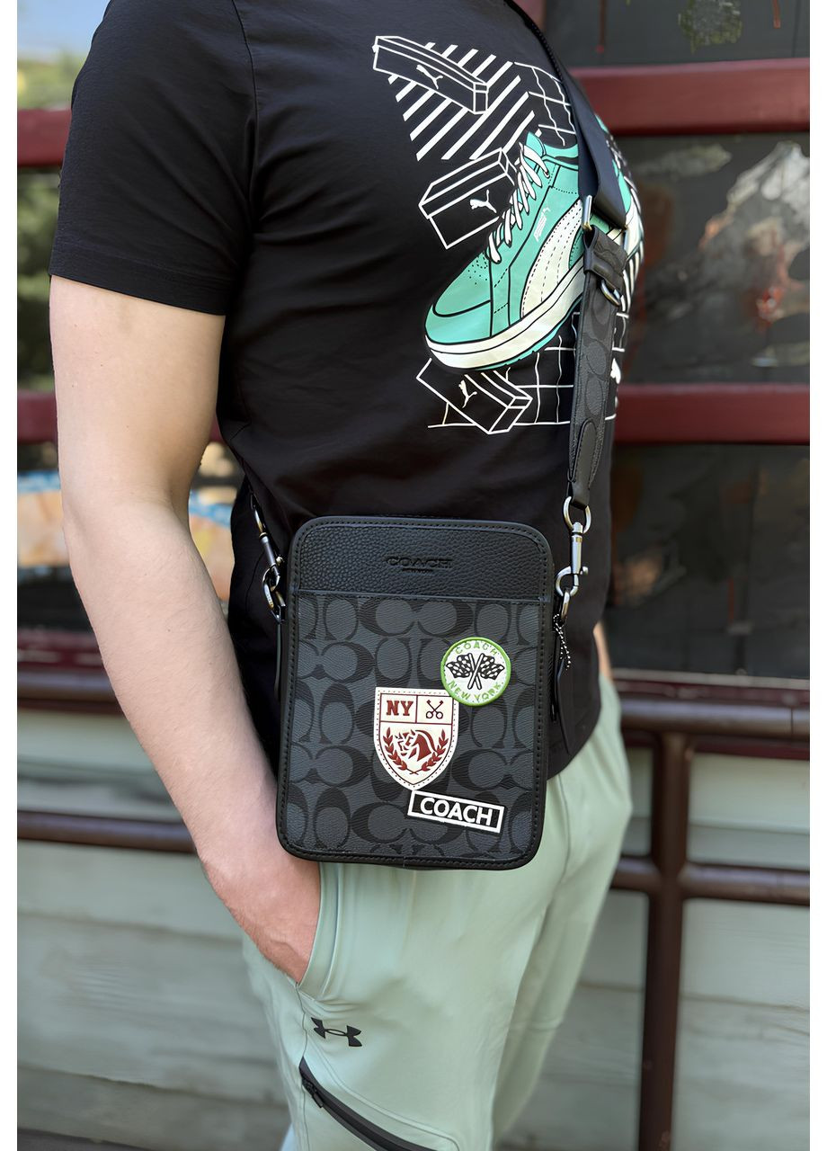 Мужская сумка Sullivan Crossbody In Signature Canvas With Patche через плечо No Brand (369935525)