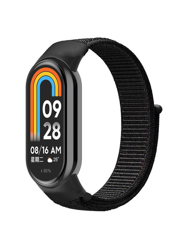Ремінець для Xiaomi mi band 8 9 / ремінці на сяомі, ксіомі мі бенд / нейлоновий ремінець до фітнес-браслета Black Epik (360628658)