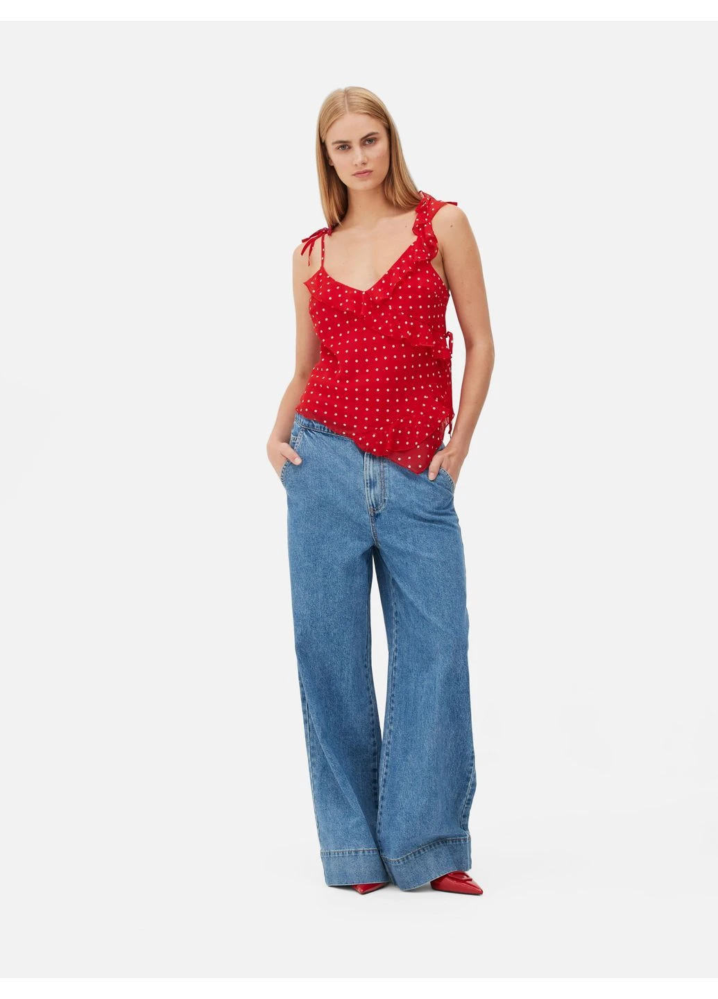 Топ лето,красный в белый горошек, Primark (394987388)