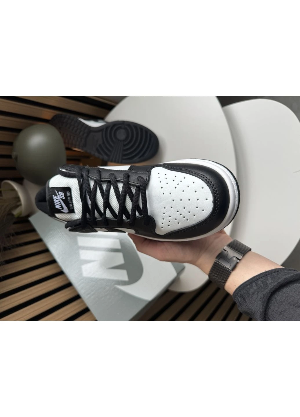 Кросівки жіночі і чоловічі Nike SB Dunk Low white black | Найк сб Данк низькі білі чорні No Brand чорно-білі демісезони (389168826)