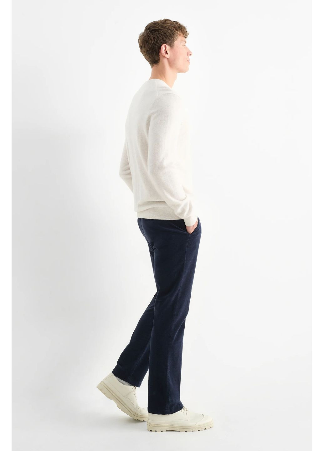 Темно-синие кэжуал демисезонные брюки C&A