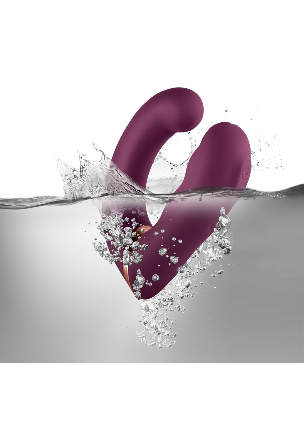 Двойной вибратор Gemini Burgundy, 2 мотора, по 10 режимов, изменяющееся положение ручки - CherryLove Rocks-Off (366962689)