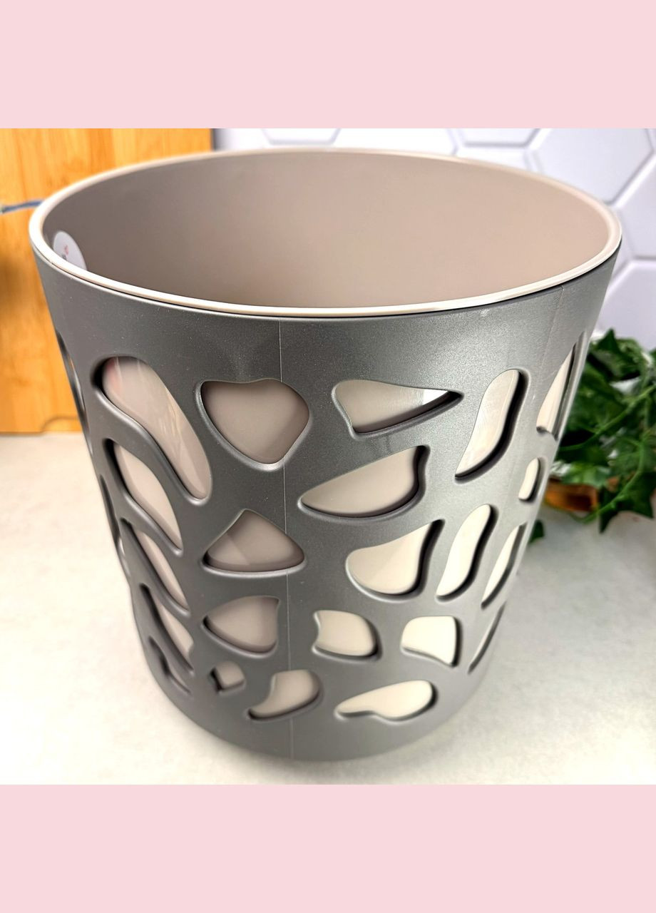 Горшок для цветов круглый 30 см Антрацит/Тапе Дуэт Lamela (329187430)