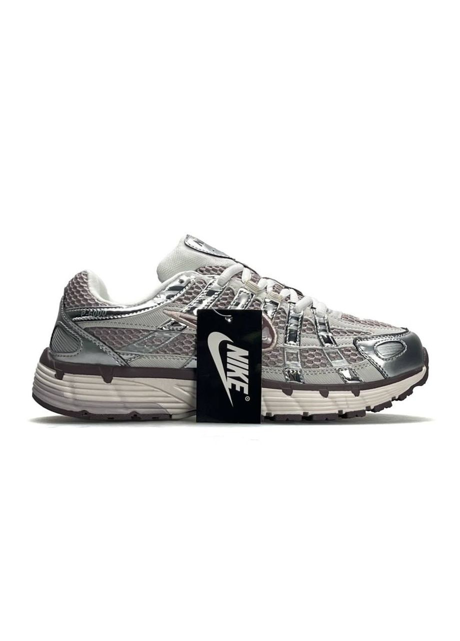 Кросівки жіночі Nike No Brand P-6000 W Silver Maroon сріблясті демісезони (353306761)