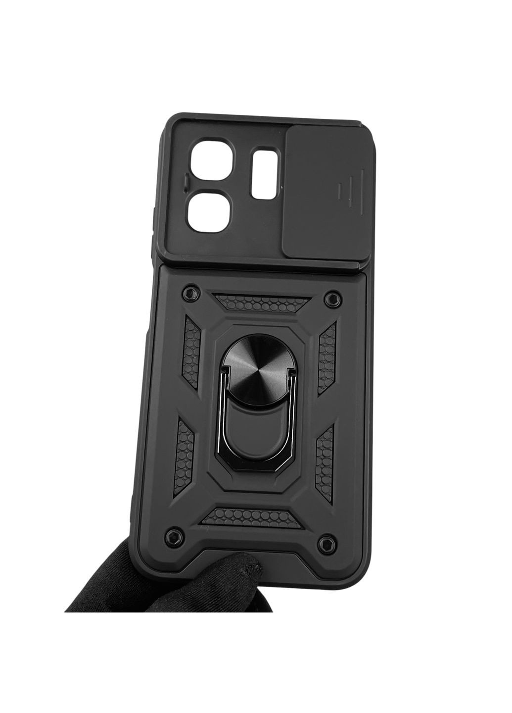 Чехол для Smart 9 4G X6532 бронированный с кольцом со шторкой на инфиникс смарт 9 4г чёрный rg1 Infinix (366235365)
