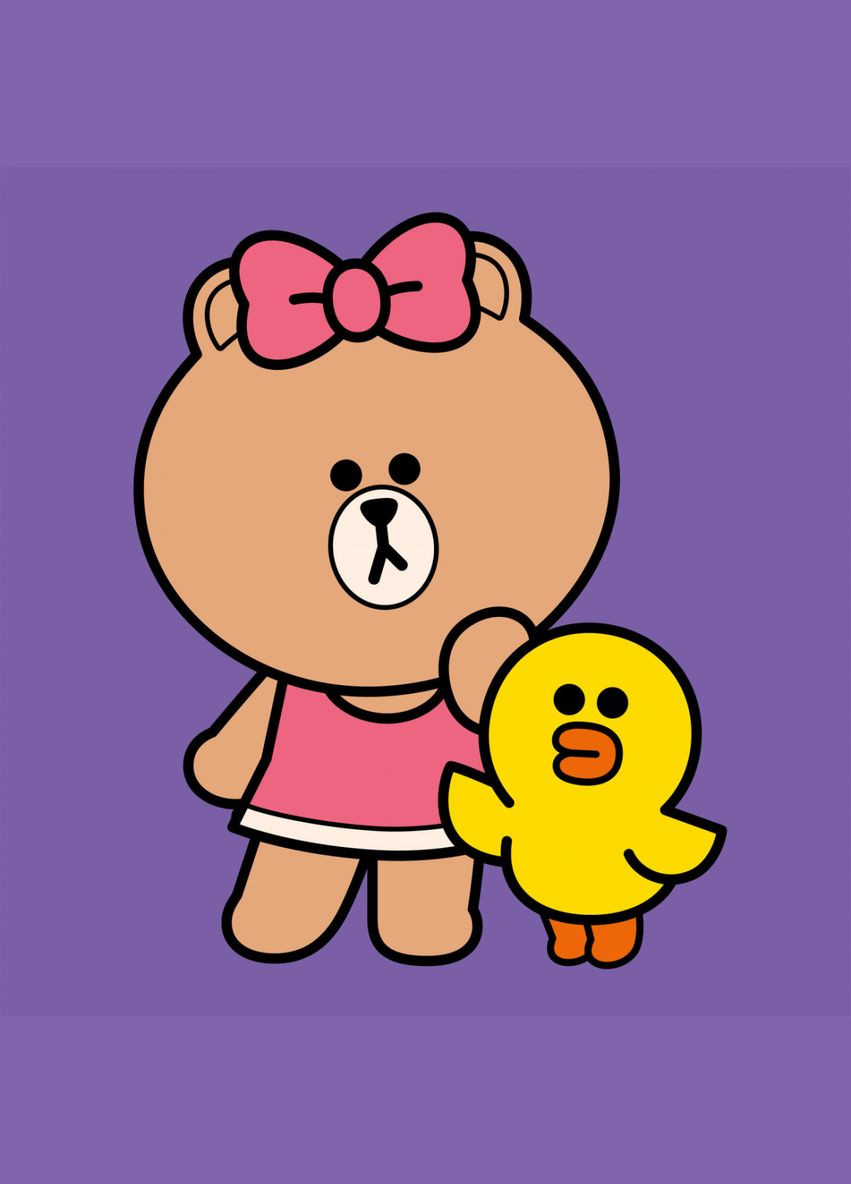 Картина по номерам с цветным холстом Лайн Фрэндс Чоко и Салли 955018 25х25 см Santi (364497553)