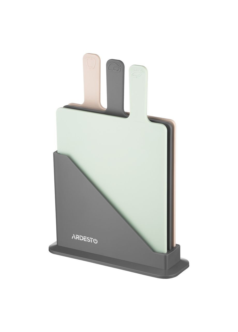 Набір різнокольорових обробних дошок на підставці 3 шт Fresh Ardesto (304546577)